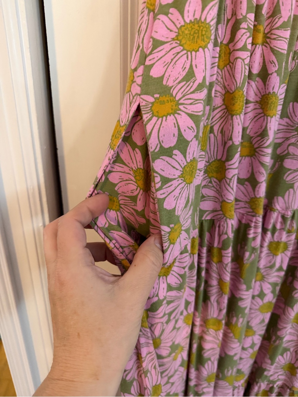 Kate Quinn Floral Tie-Shoulder Maxi Dress - Pink & Olive - Picture 6 of 6